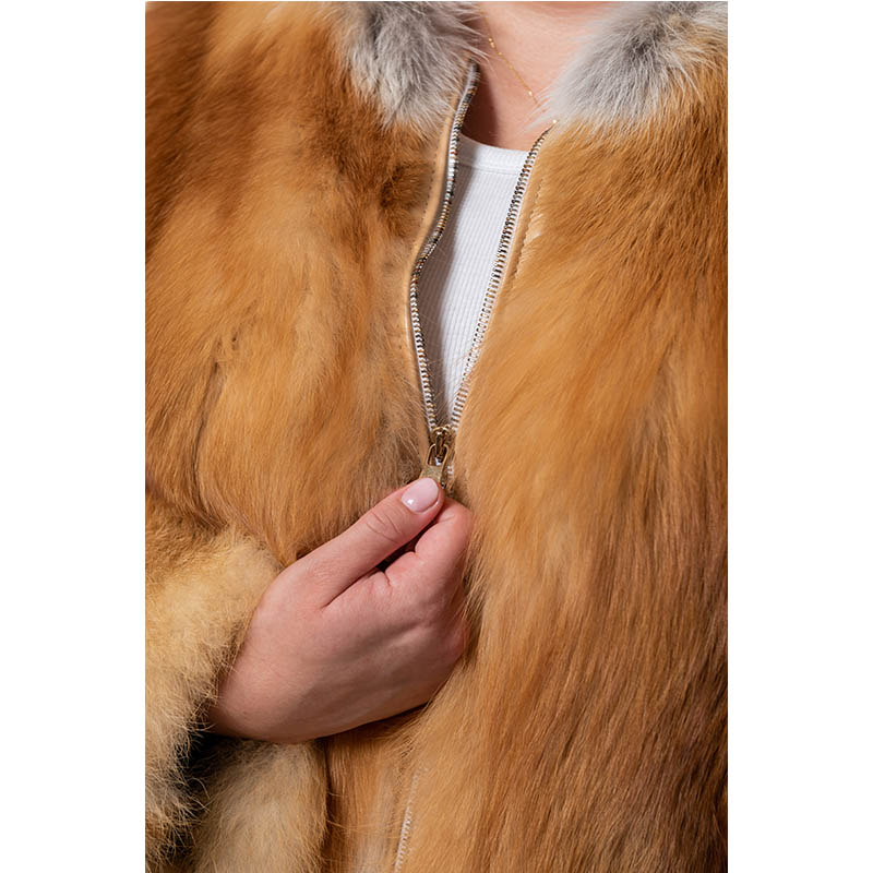 Luxusní bunda z kožesiny Fryba-pravá liška